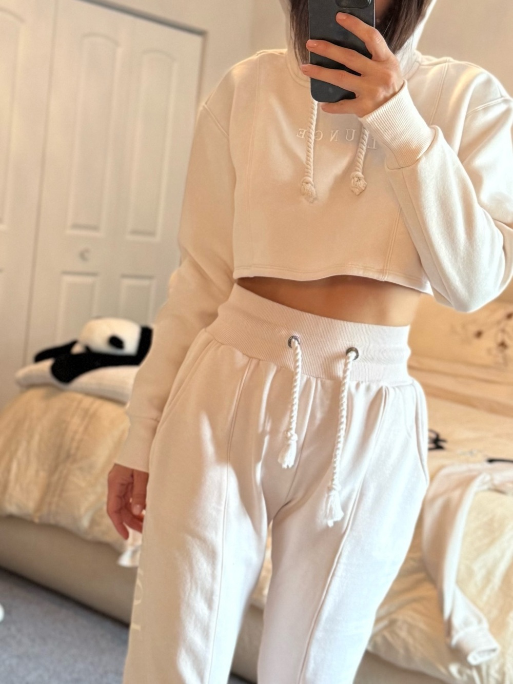 Us lounge Cream Hoodie and Jogger Set